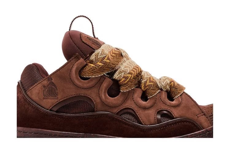 Lanvin Curb Sneakers Speckled Effect - Brown