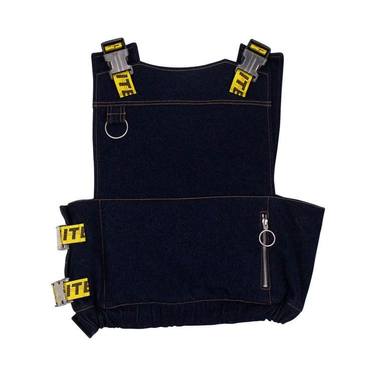 Off-White Denim Technical Strap Vest Jacket Blue