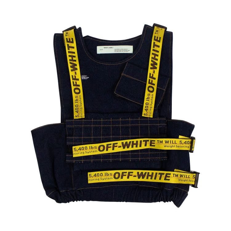 Off-White Denim Technical Strap Vest Jacket Blue
