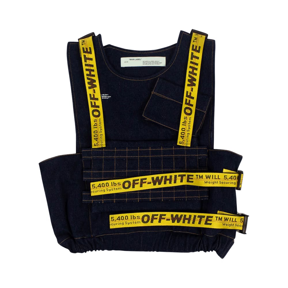 Off-White Denim Technical Strap Vest Jacket Blue