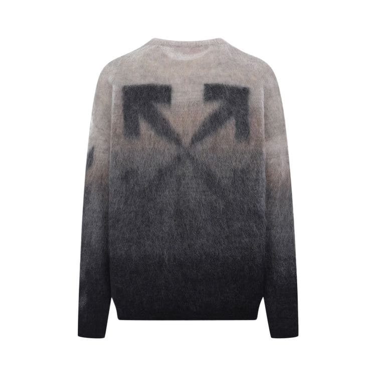 Off-White Diag Brushed Knit Crew Dark Sand/Black