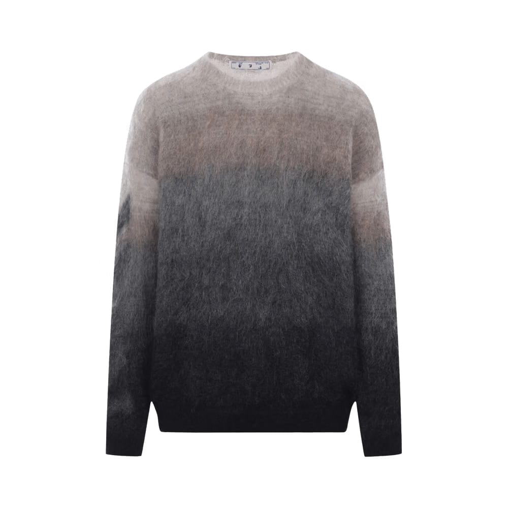 Off-White Diag Brushed Knit Crew Dark Sand/Black