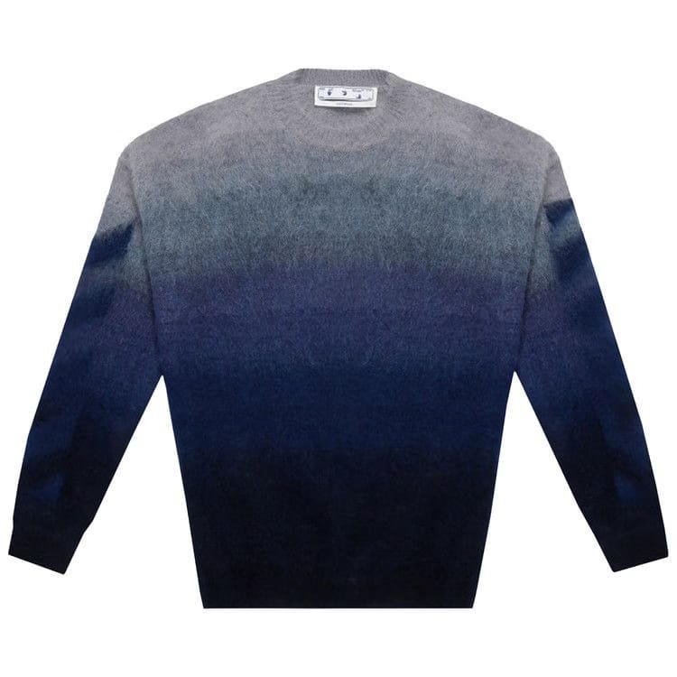 Off-White Diag Brushed Knit Crewneck Blue