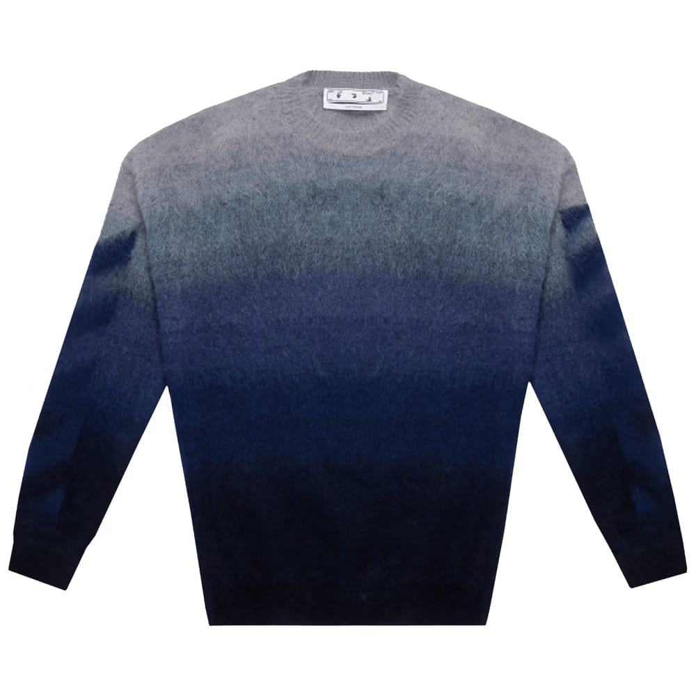 Off-White Diag Brushed Knit Crewneck Blue