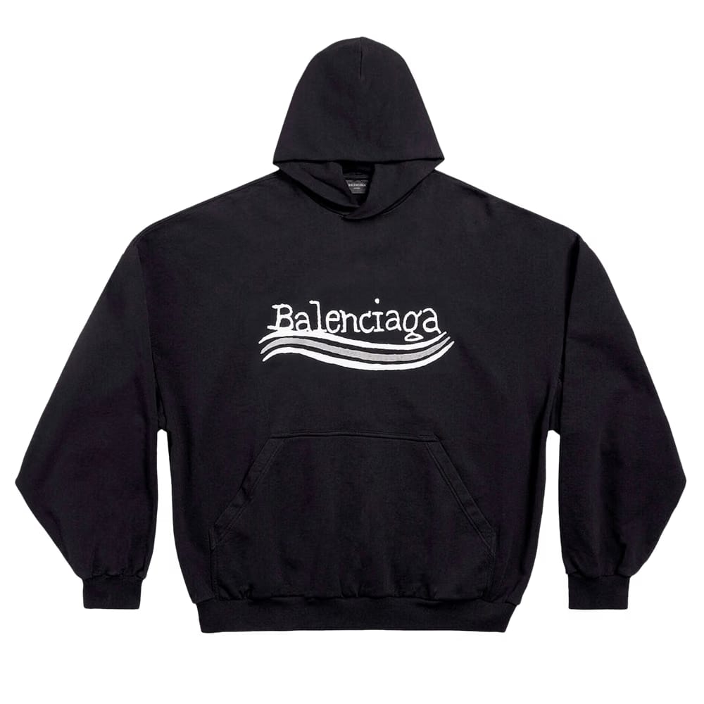 Balenciaga Large Fit Hoodie Black/Silver/White