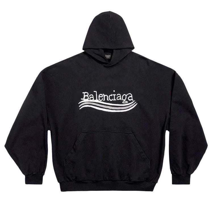 Balenciaga Large Fit Hoodie Black/Silver/White