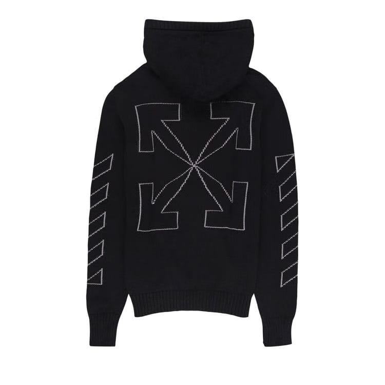 Off-White Diag Outline Zip Hood Black