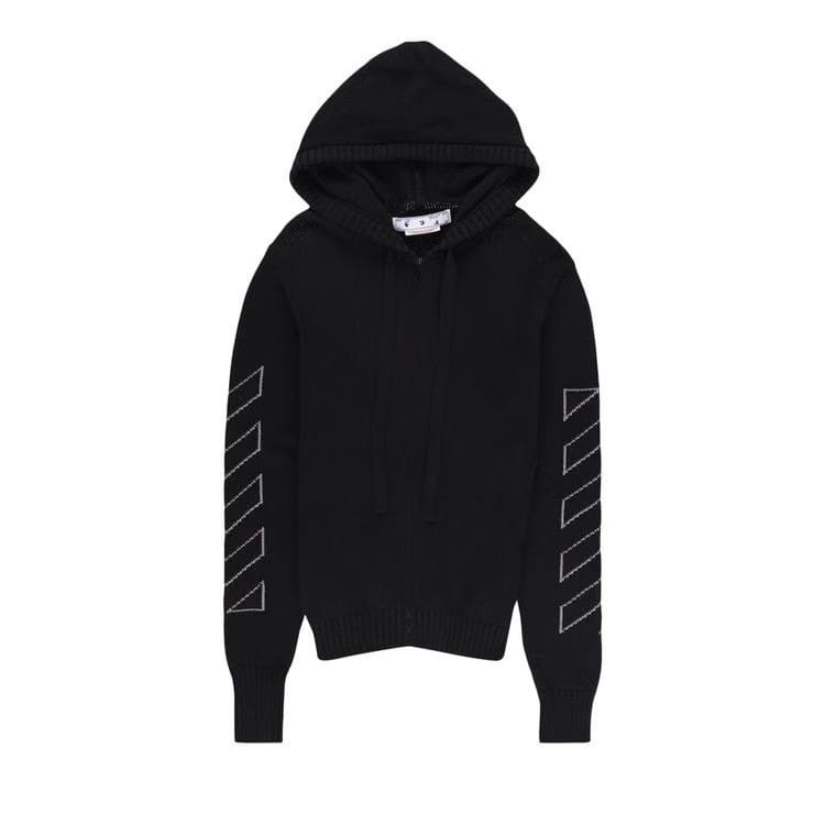 Off-White Diag Outline Zip Hood Black