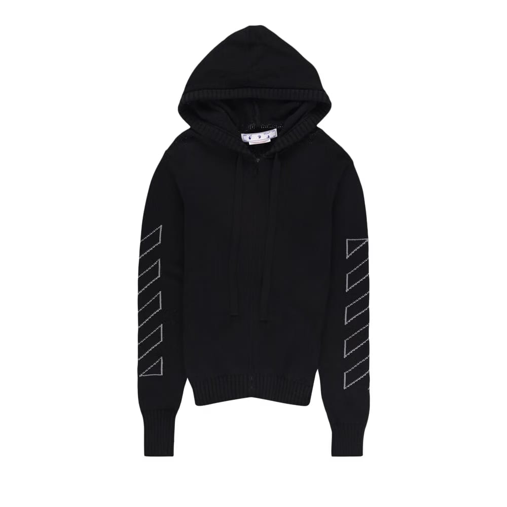 Off-White Diag Outline Zip Hood Black