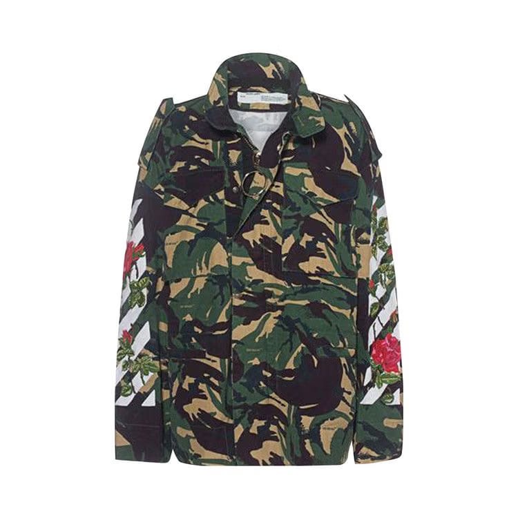 Off-White Diagonal Rose Stripes Camo Jacket Camo