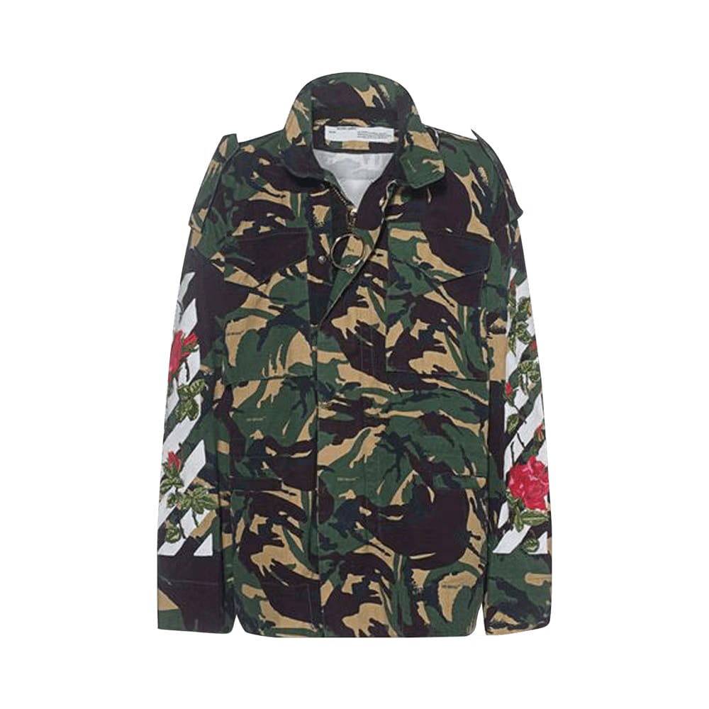 Off-White Diagonal Rose Stripes Camo Jacket Camo