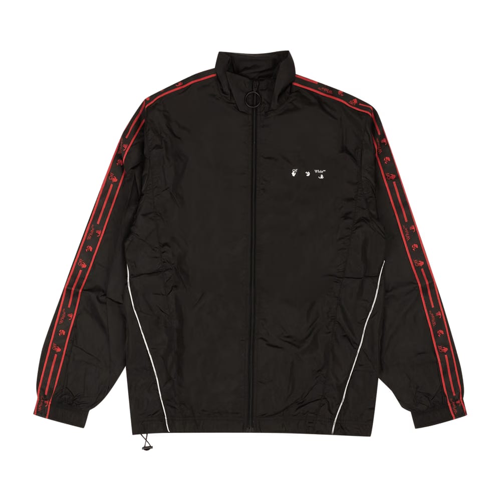Off-White Logo Stripe Track Jacket Black/White