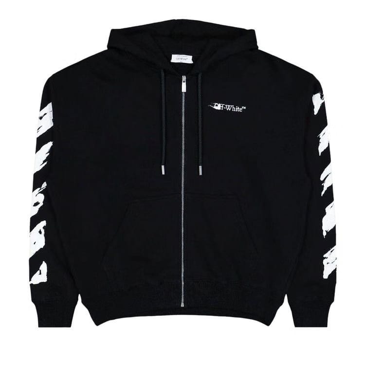 Off-White Ink Arrow Skate Zip Hoodie Black/White