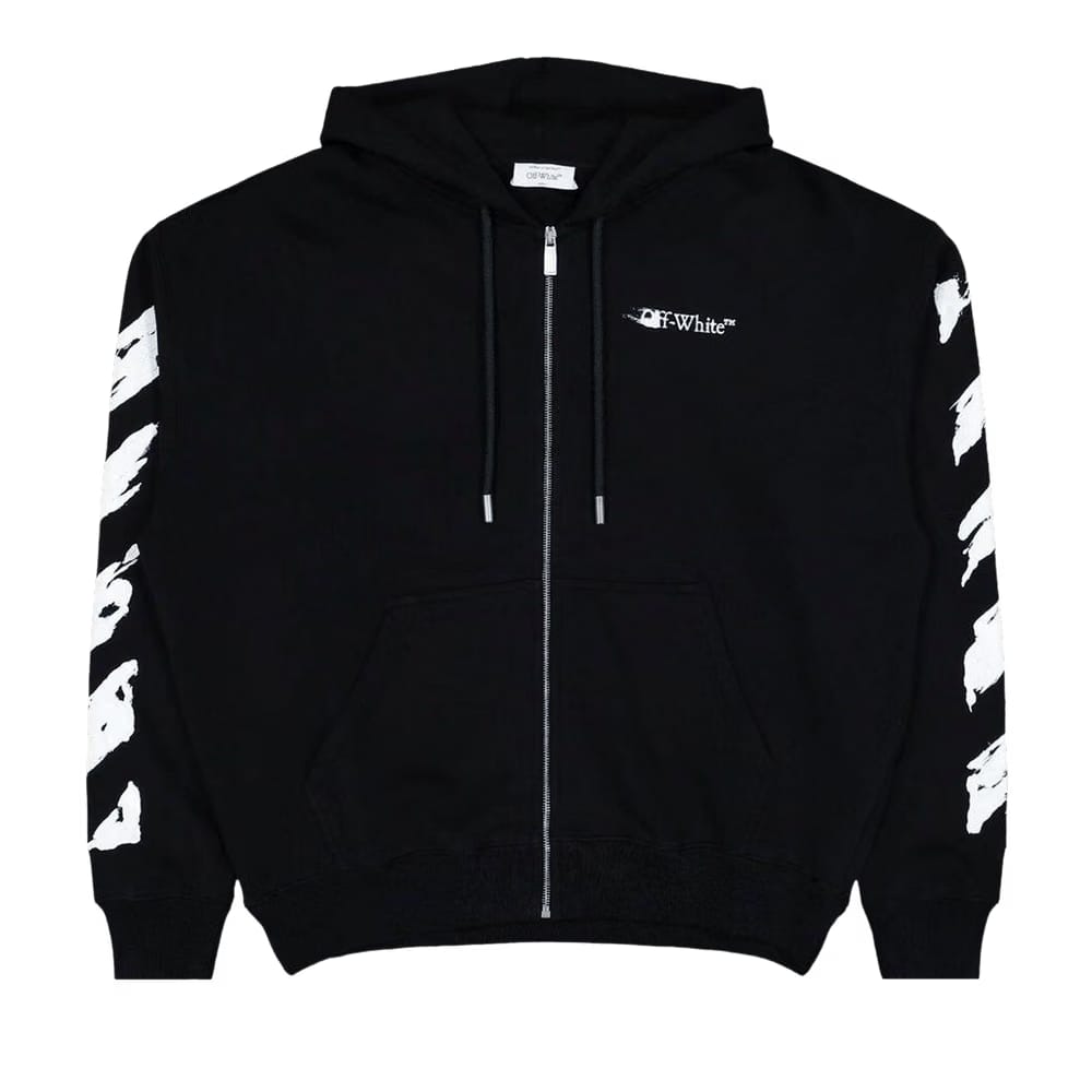 Off-White Ink Arrow Skate Zip Hoodie Black/White