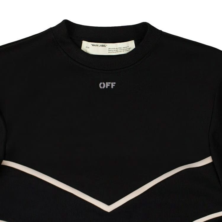 Off-White Intarsia Shorts Dress Black