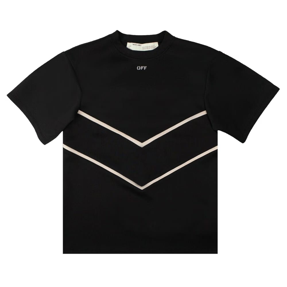 Off-White Intarsia Shorts Dress Black