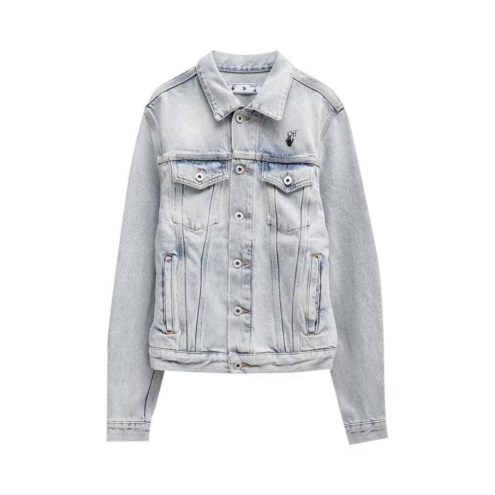 Off-White La Gioconda Slim Denim Jacket Bleach/White