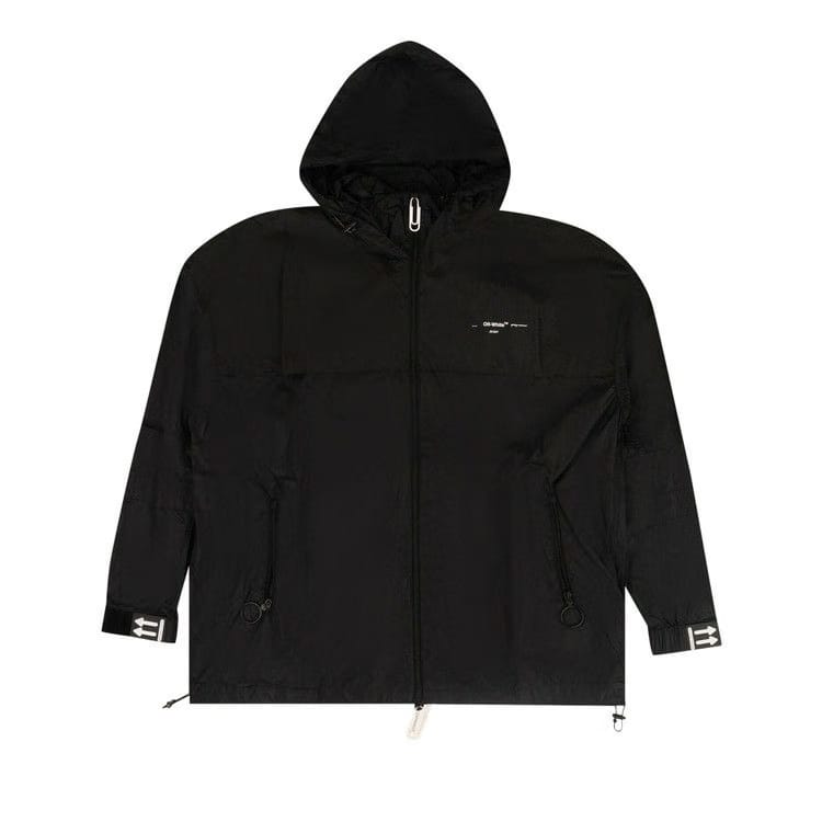 Off-White Logo Print Windbreaker Jacket Black