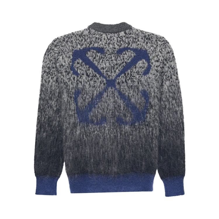 Off-White Mohair Degrade Arr Knit Crew Anthracite
