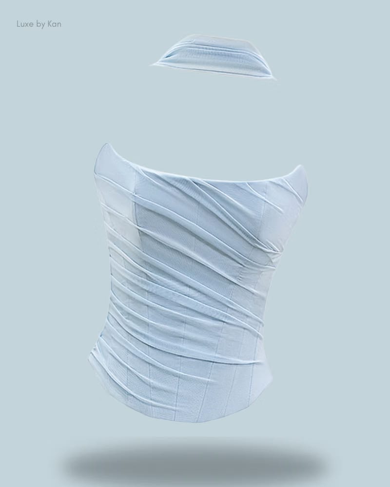 HOUSE OF CB Hallie Strapless Corset Top with Detachable Neck Scarf