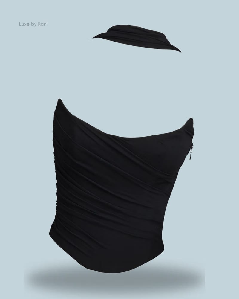 HOUSE OF CB Hallie Strapless Corset Top with Detachable Neck Scarf