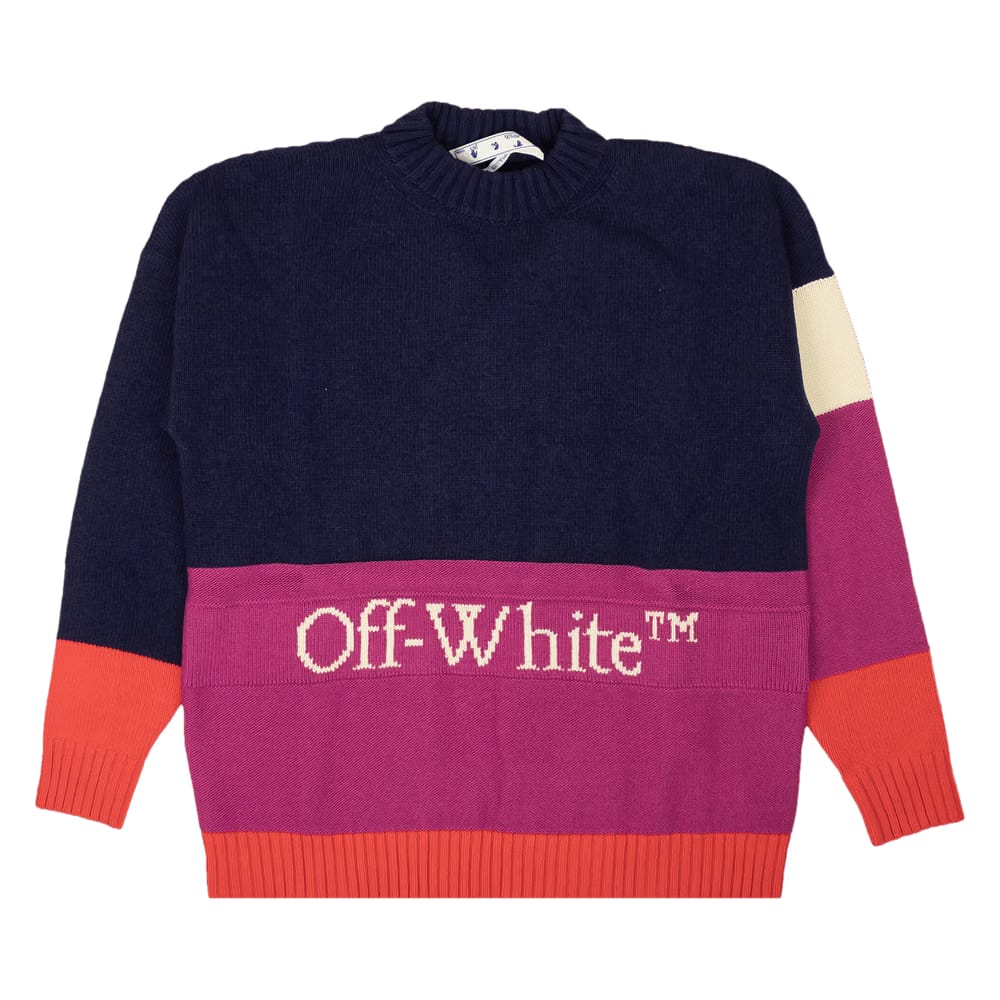 Off-White Multi Block Pullover Sweater Blue