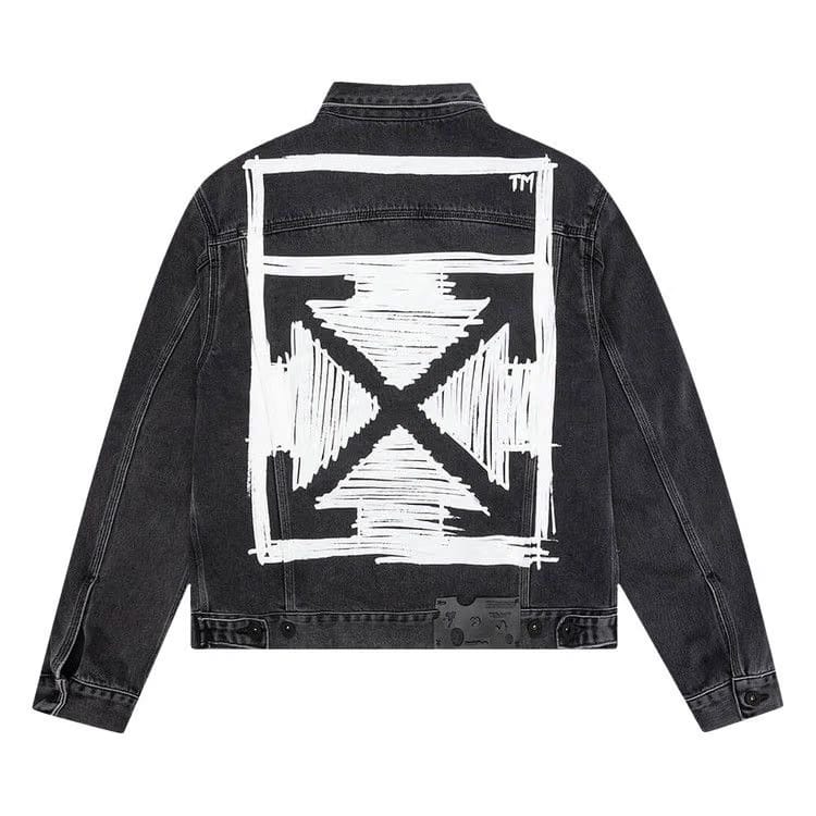 Off-White Negative Mark Slim Denim Jacket Medium Grey