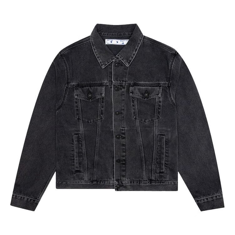Off-White Negative Mark Slim Denim Jacket Medium Grey