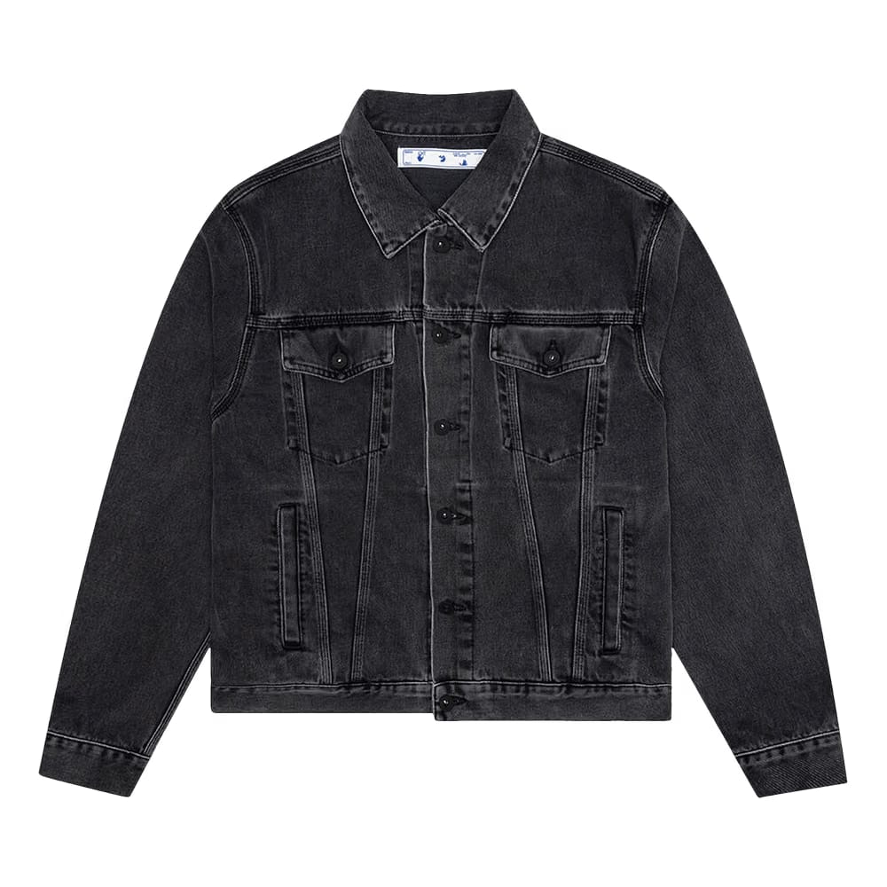 Off-White Negative Mark Slim Denim Jacket Medium Grey