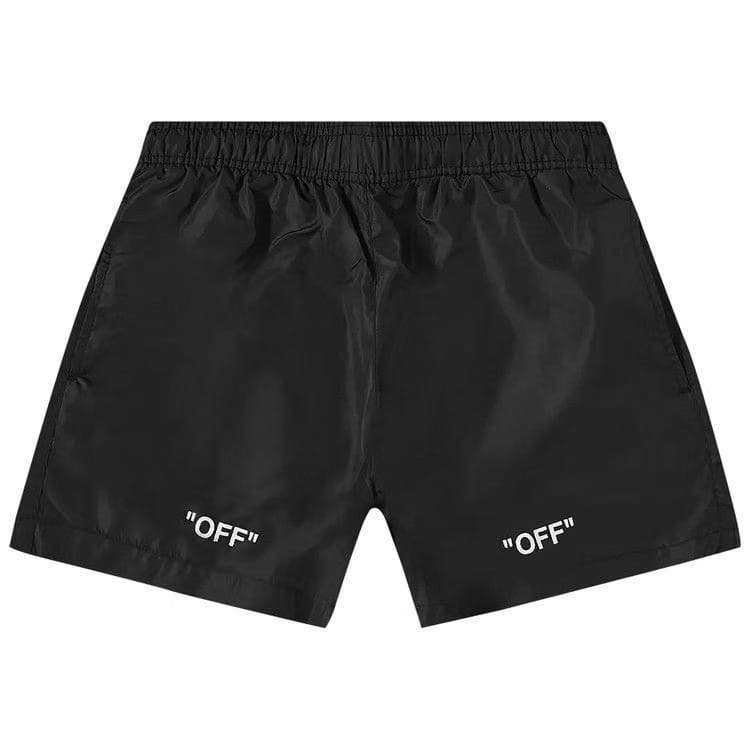 Off-White Off Quote Swim Shorts Black/White
