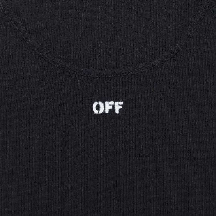 Off-White Off Stamp Rib Basic Tank Dress Black/White