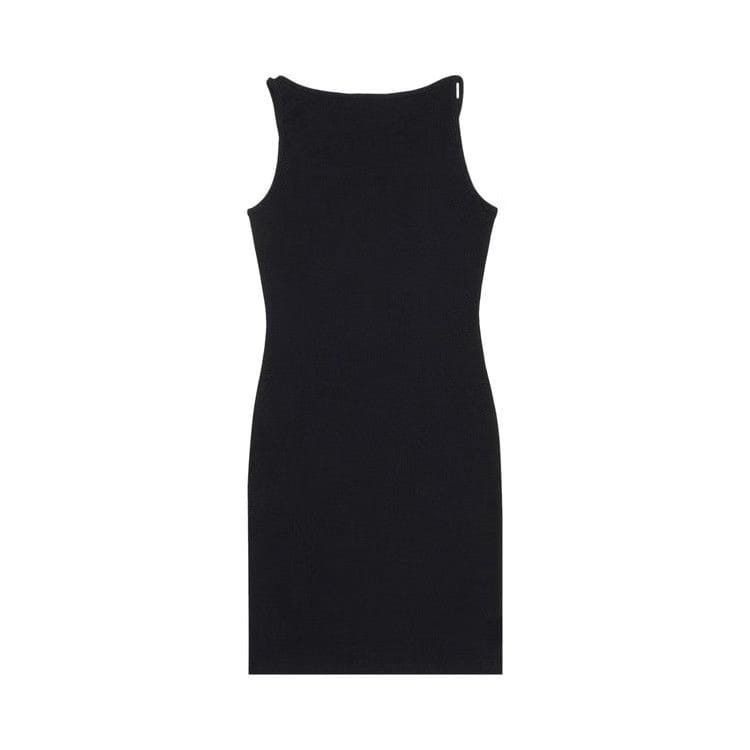 Off-White Off Stamp Rib Basic Tank Dress Black/White