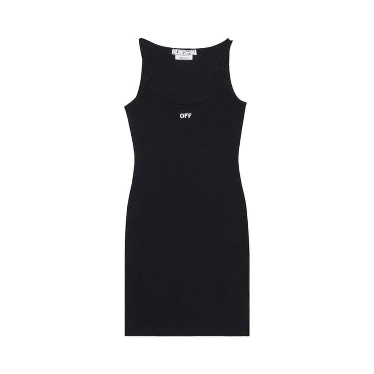 Off-White Off Stamp Rib Basic Tank Dress Black/White