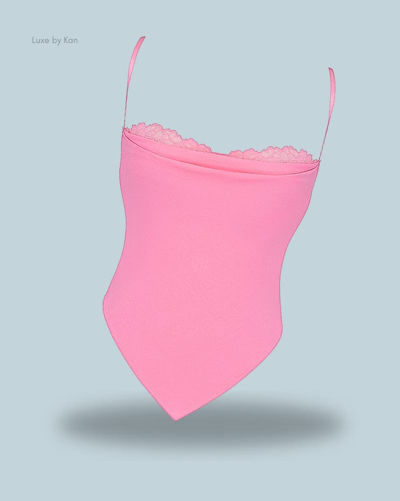 HOUSE OF CB Aurelia French Pink Hanky Hem Top