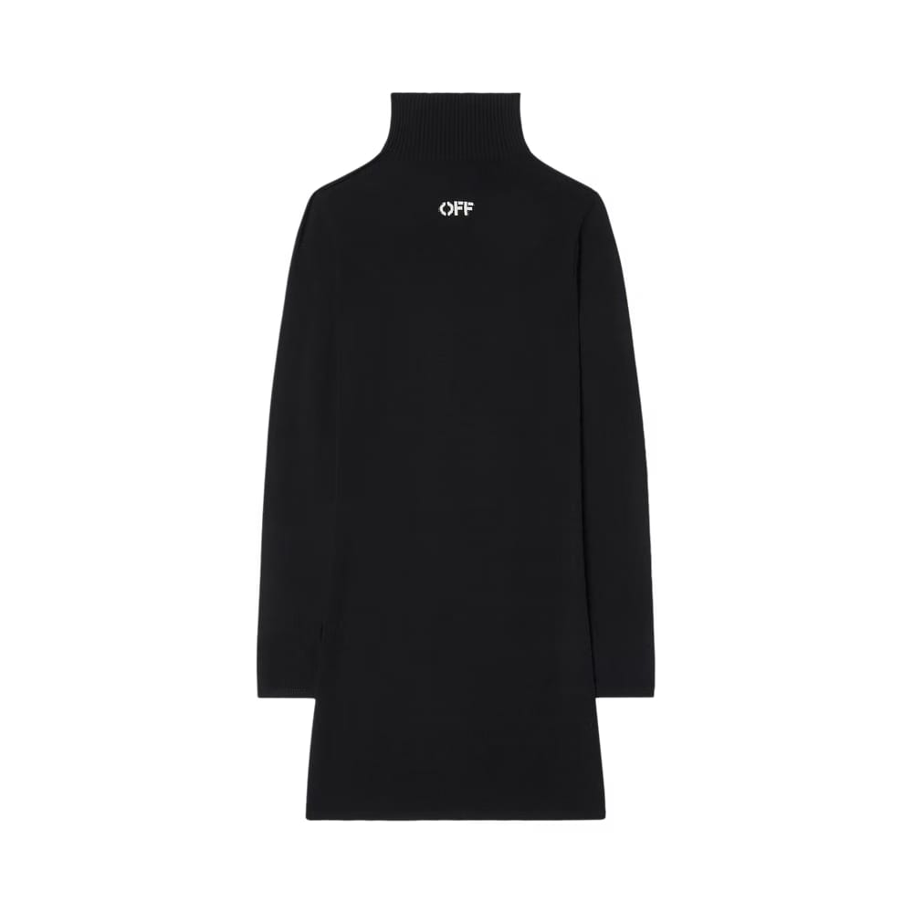 Off-White Off Stamp Slick Mini Dress Black/White