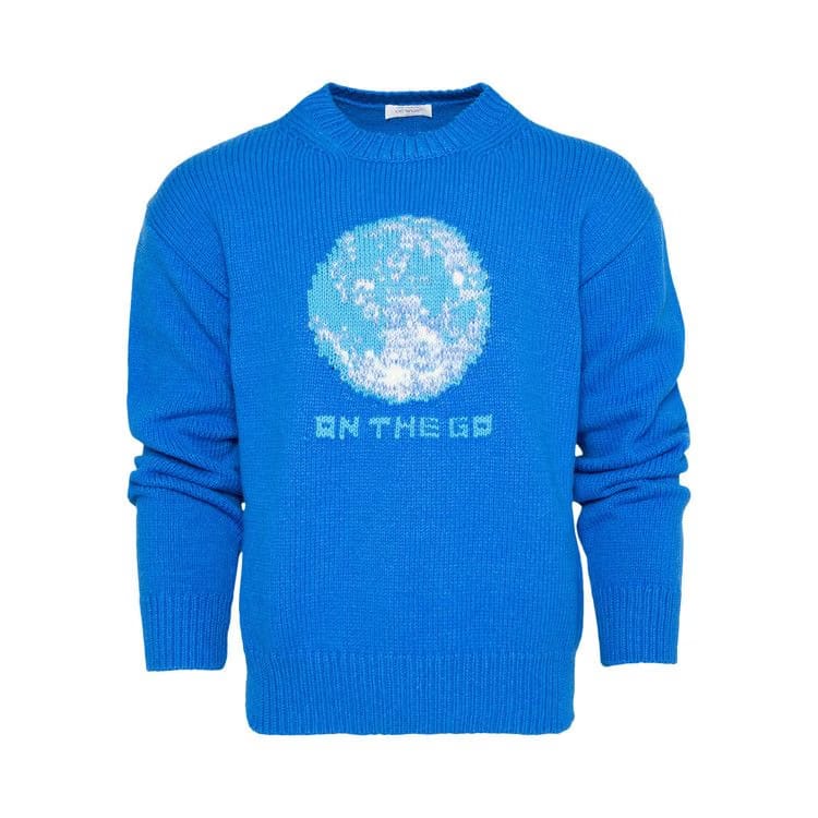 Off-White Onthego Moon Chunky Knit Crew Dark Blue/Purple