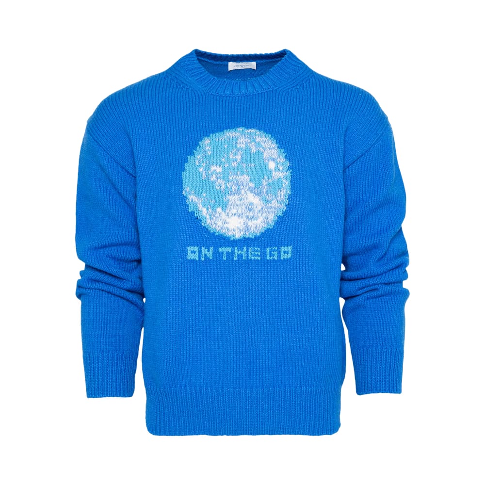 Off-White Onthego Moon Chunky Knit Crew Dark Blue/Purple