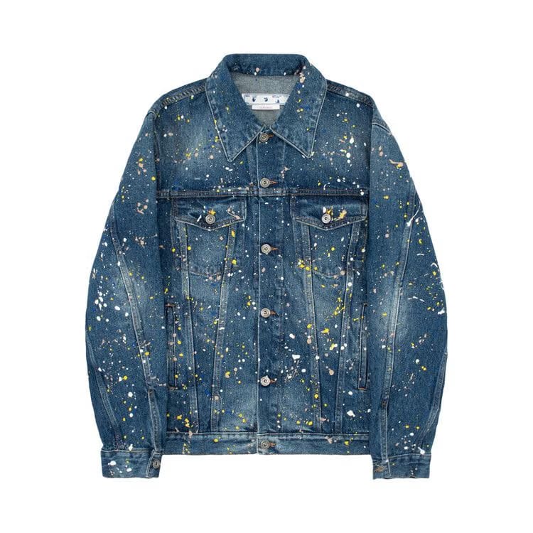 Off-White Paint Skate Denim Jacket Blue