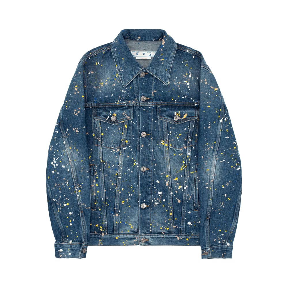 Off-White Paint Skate Denim Jacket Blue