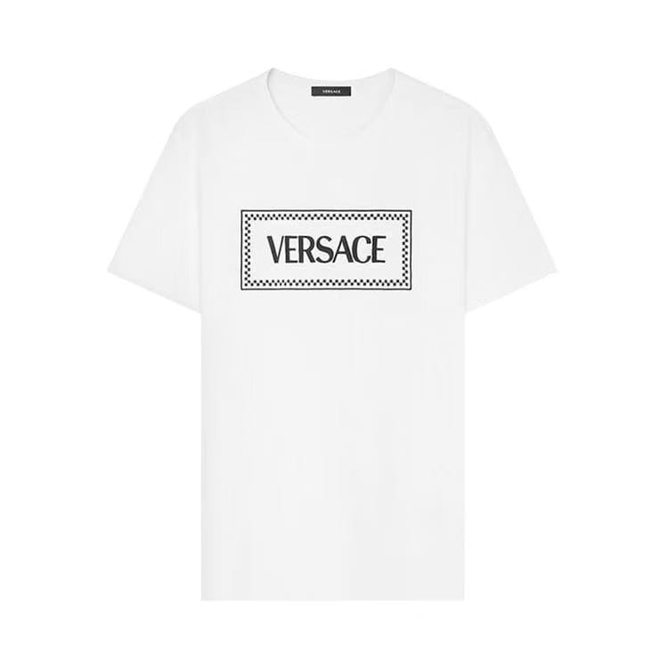 Versace Logo Embroidered T-Shirt White/Black