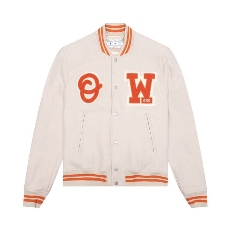 Off-White Patch Varsity Jacket Beige/Orange