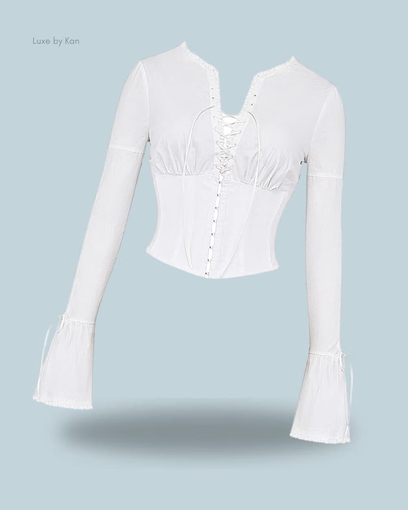 HOUSE OF CB Anissa White Lace Up Top