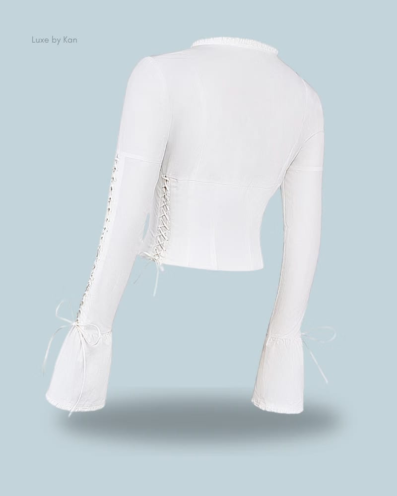 HOUSE OF CB Anissa White Lace Up Top