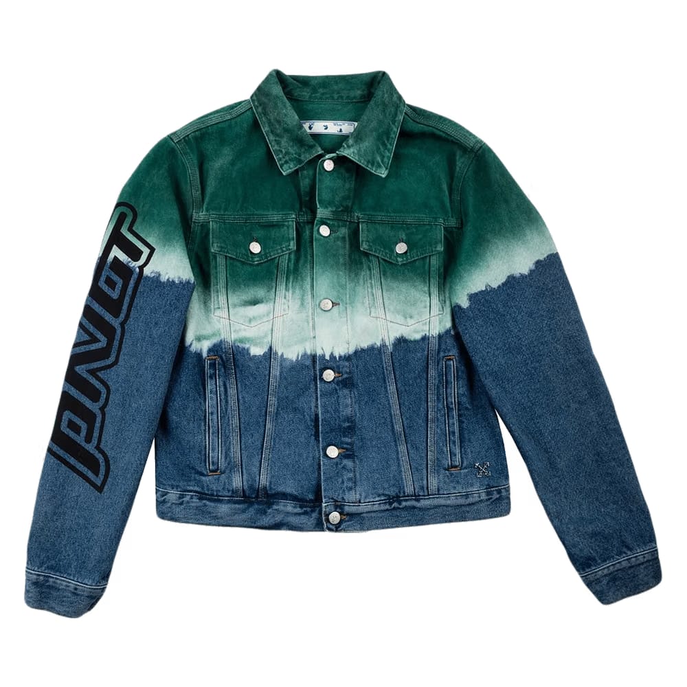Off-White Pivot Degrada Slim Denim Jacket Dark Blue/Green/Black