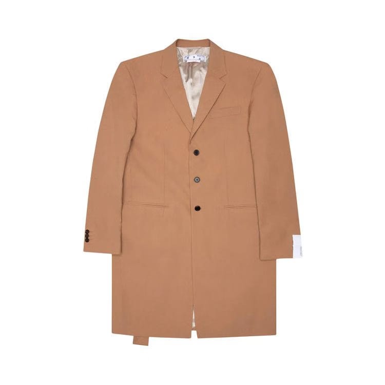Off-White Relaxed Long Jacket Camel