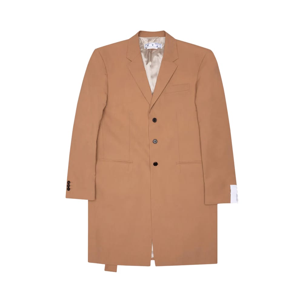 Off-White Relaxed Long Jacket Camel