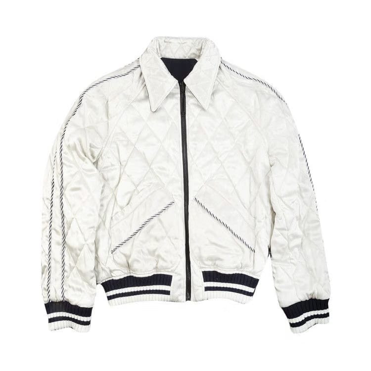 Off-White Reversible Logo Print Bomber Blue/White