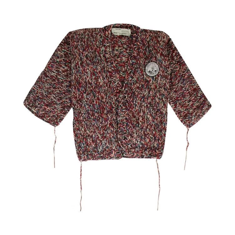Off-White Rope Knit Cardigan Red/Multicolor