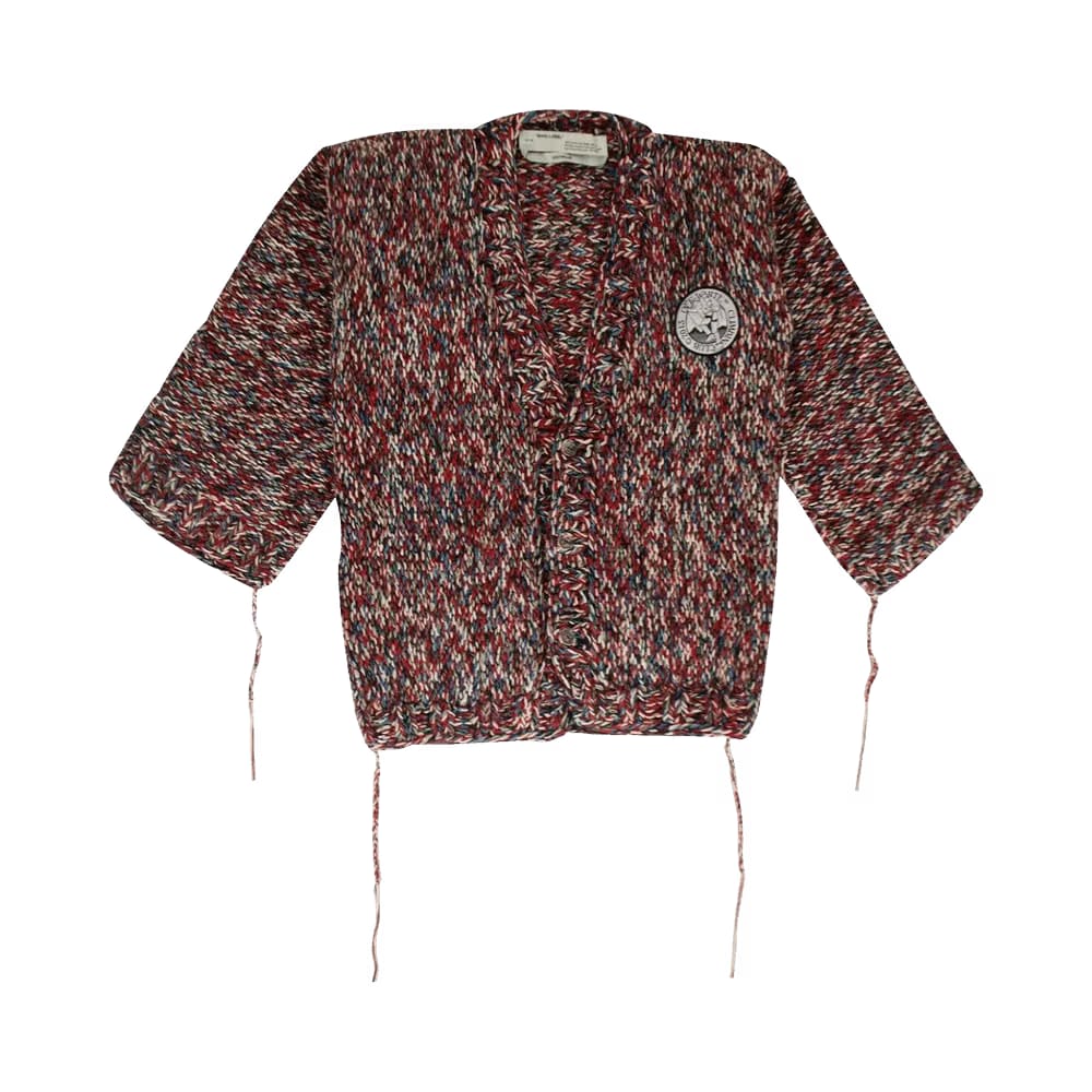 Off-White Rope Knit Cardigan Red/Multicolor