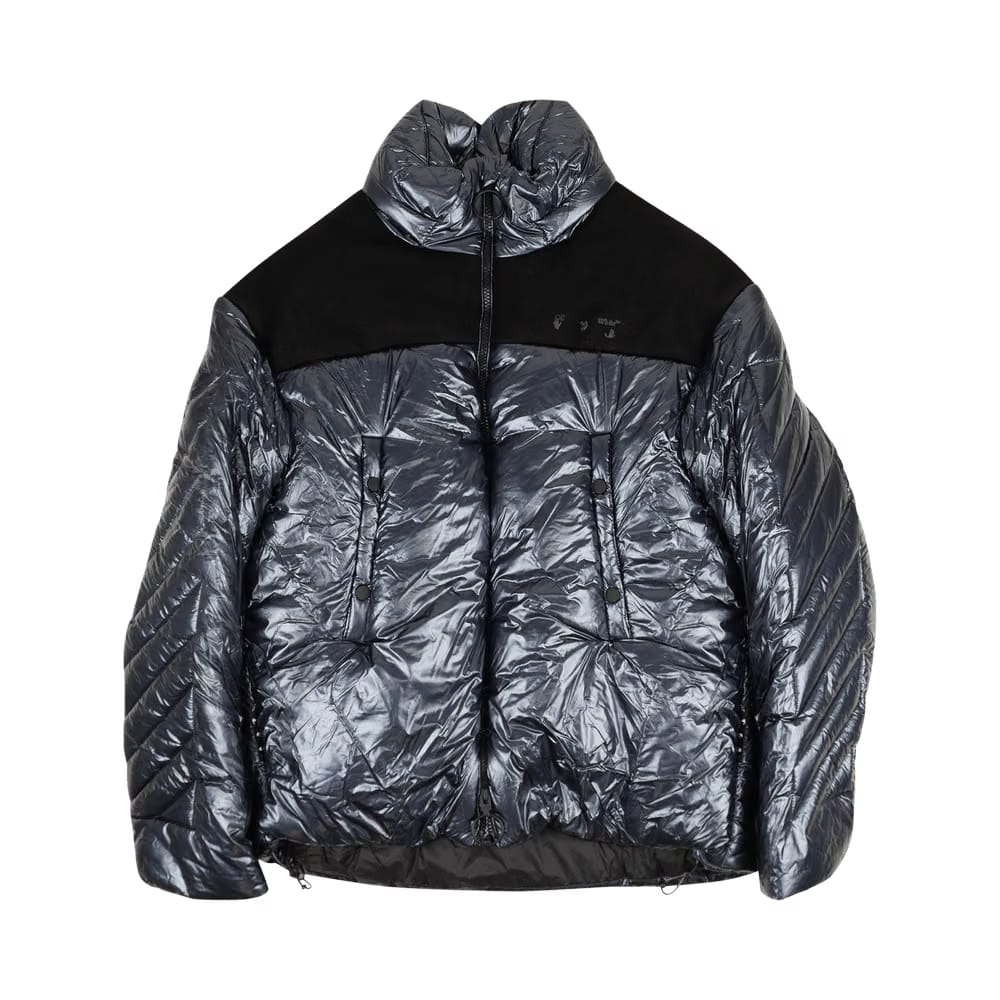 Off-White Shiny Down Jacket Navy Blue